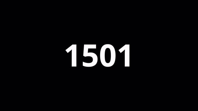 Animated Numeric Counter 0 to 3000 on Transparent Background, Digital Number Motion Graphic, Dynamic Digit Overlay, 4K Alpha Channel