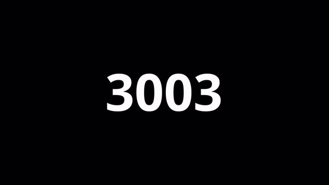 Animated Numeric Counter 0 to 6000 on Transparent Background, Digital Number Motion Graphic, Dynamic Digit Overlay, 4K Alpha Channel