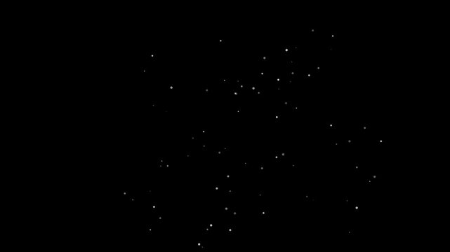 Abstract dust particles floating on a plain black background creating a soft aesthetic visual effect for various creative digital design projects (520)