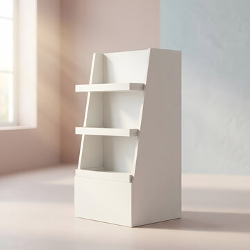 Modern Minimalist White Wooden Step Stool Ladder.