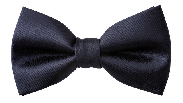 Isolated elegant textured dark blue bow tie, a classic men's formal fashion accessory