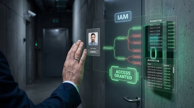 Person Using Digital Identity Access System &ndash; Cybersecurity and Permission Management Concept