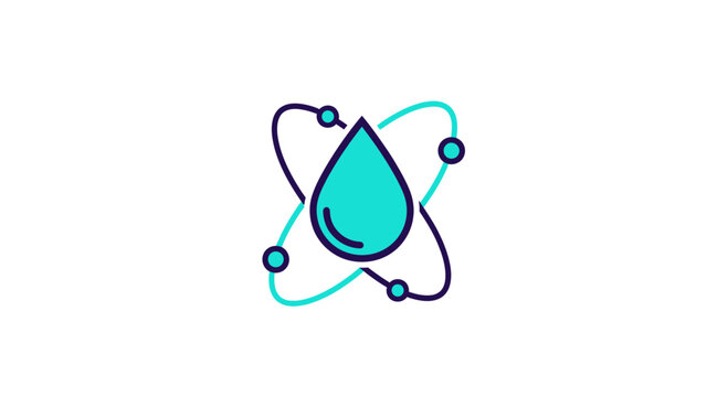 Water Drop Inside Atom: A Unique Combination for Creative Designs and Visual Communication