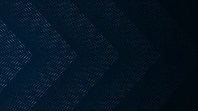 Dark abstract background with dotted chevron arrows pointing right, geometric pattern and gradient background animation