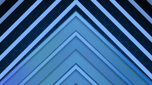 Abstract monochrome geometric chevron pattern with layered triangular shapes background animation