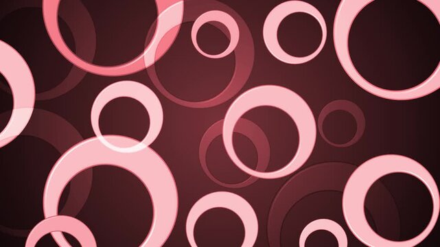 Stylized abstract background with overlapping white rings on dark radial gradient animation, modern minimalist pattern