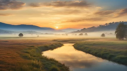 A serene landscape at dawn © jhantares
