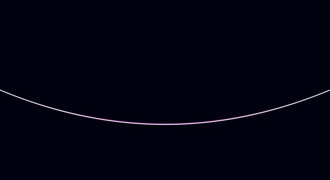 Abstract glowing neon sine waves pulsing on dark animation background motion