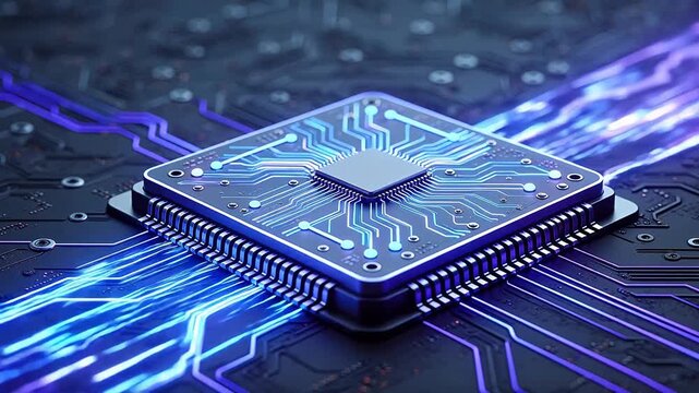 Microchip with glowing circuits