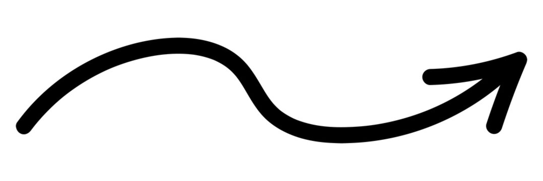 PNG Curved arrow pointing right, transparent background