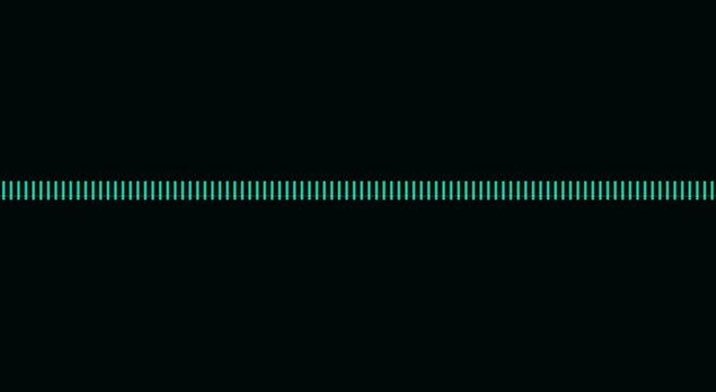 Digital audio waveform equalizer animation, neon cyan sound frequency bars animation