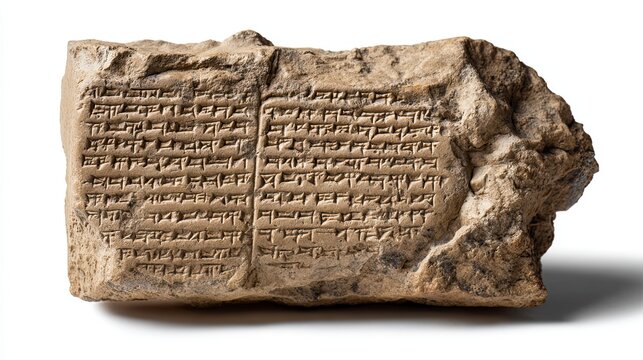 Ancient Cuneiform Tablet with Historical Inscriptions.