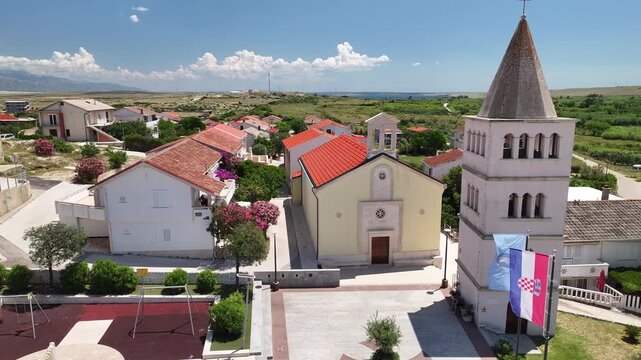 Aerial View of Church of Saint George in Povljana