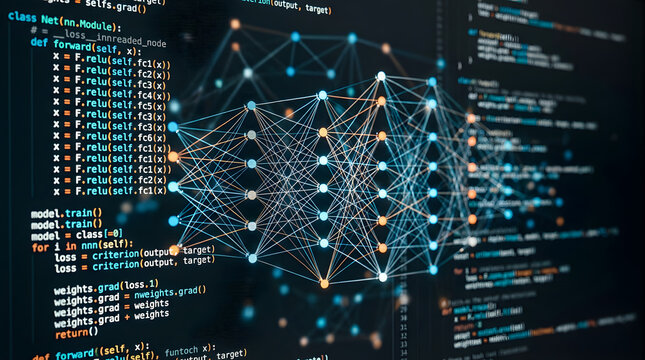 Abstract blue technology background with binary code digital data network circuit and communication concept illustration