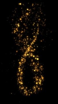 golden sparkle particle glitters infinity light trail alpha channel loop 4k animation, shiny glowing gold stars  overlay vertical social media motion design element