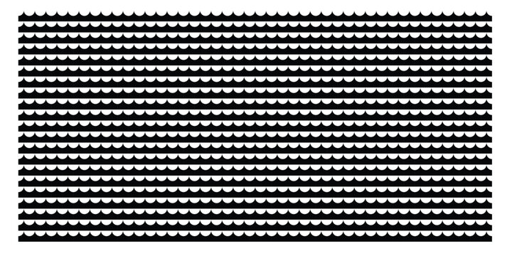 Black and white scallop pattern wallpaper