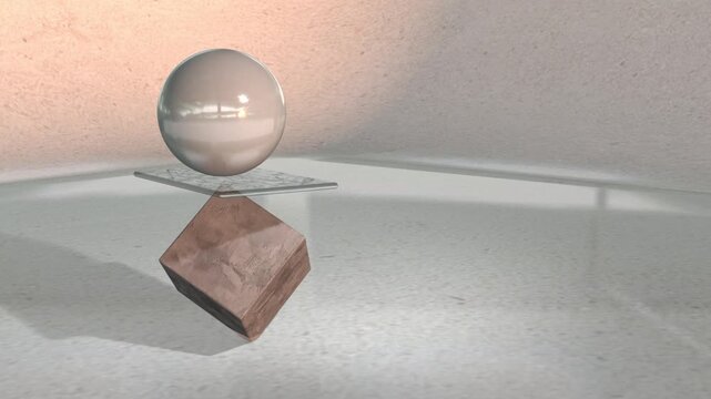 Perfect balance of geometric shapes animation