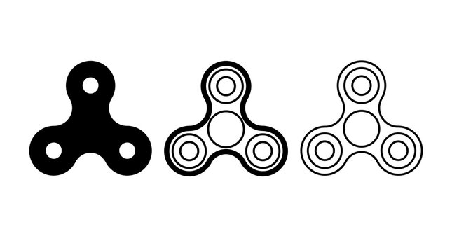 Fidget spinner variations: bold silhouette and modern linear styles
