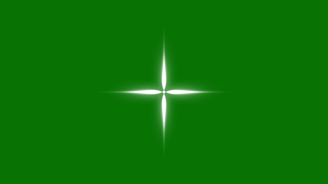 White glowing twinkle star sparkle animation, cartoon doodle glitter burst, magical fairy light effects, blinking shining stars, transparent alpha, seamless loop celebration green background 4K