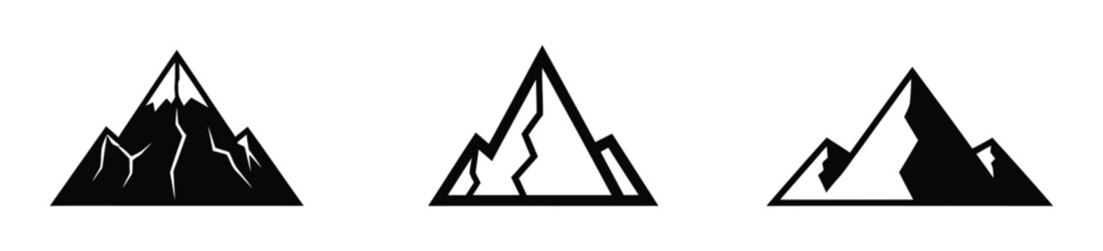 Mountain range silhouette icons