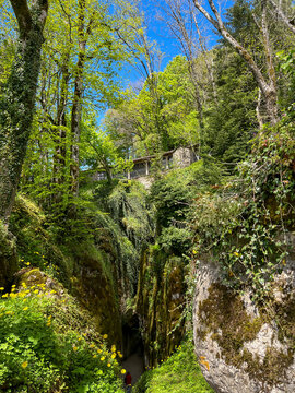 This site is Sasso Spicco (Protruding Rock) in the Sanctuary of La Verna, Italy, where, according to tradition, St. Francis of Assisi often prayed and meditated