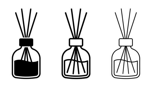 Aromatherapy reed diffusers in minimalist black and white design