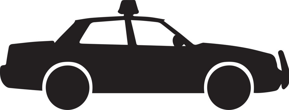 Minimalist vector icon silhouette of a city taxi cab vehicle