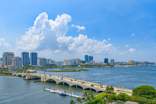 aerial view of Royal Park Bridge and downtown West Palm Beach