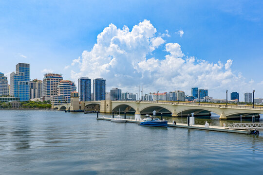 aerial view of Royal Park Bridge and downtown West Palm Beach