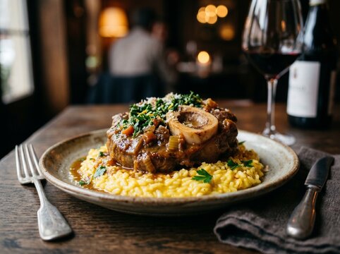 Ossobuco Milanese Traditional Italian Food  
