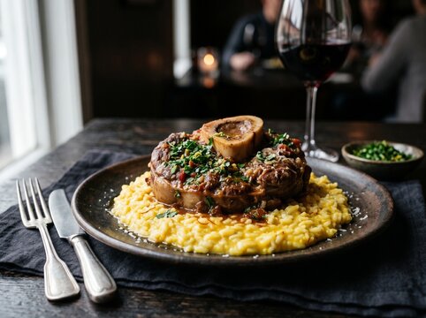 Ossobuco Alla Milanese Italian Dish  
