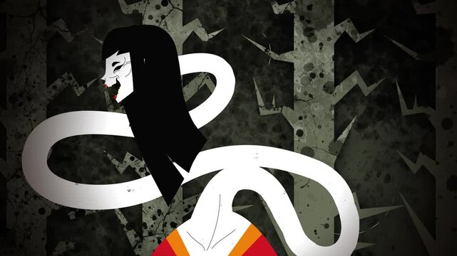 rokurokubi japanese yokai geisha vampire with long neck