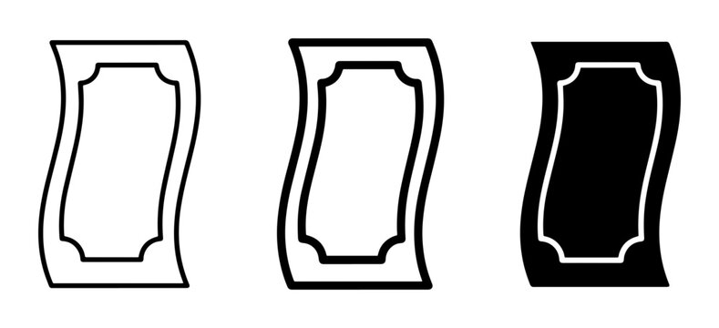 Money Icons Set, Banknote Symbols, Currency Graphics, Financial Symbols, Vector Illustrations for Finance and Economy