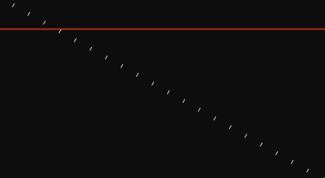 Minimalist abstract motion with diagonal animation white dashed lines on black background