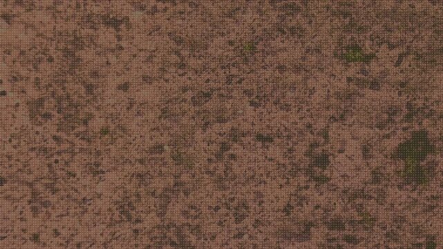  Vintage animated halftone screen pattern with gritty grunge artifacts. Halftone texture distressed grunge retro film noise grainy earth tone background for vintage overlay and cinematic design
