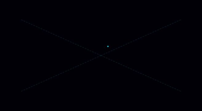 Minimalist hud interface with pulsing neon light point and geometric grid lines animation