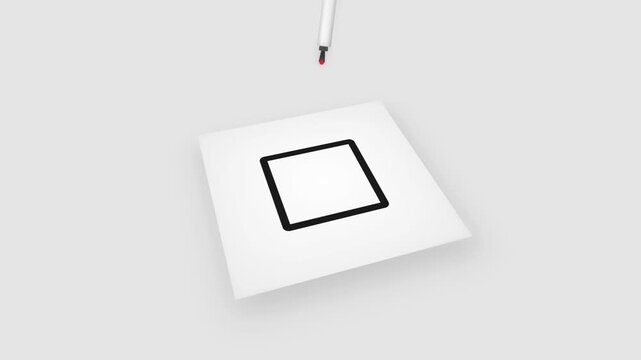 Red "X" Checkbox Pen Drawing Red Cross X Mark in Checkbox