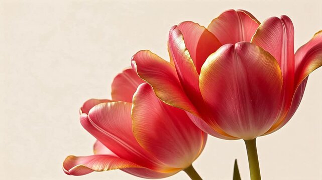Pink tulips with golden edges