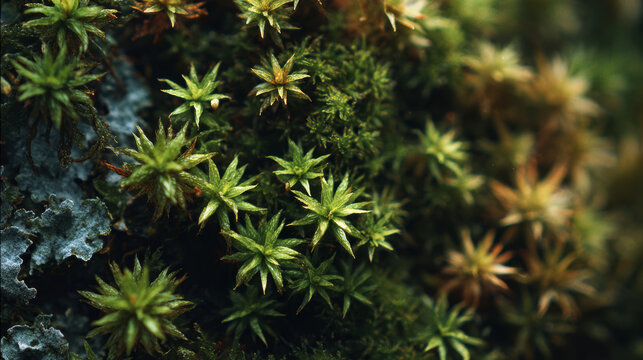 Close-up of moss textures