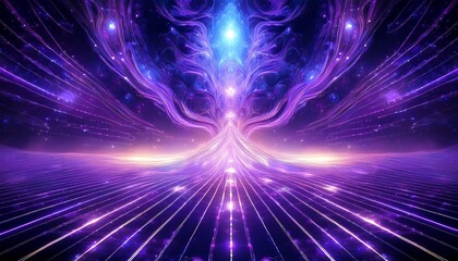 Ethereal Layers Of Glowing Cosmic Energy Representing Ancient Memories And The Infinite Spiritual History Of An Eternal Essence Layer Violet Essence