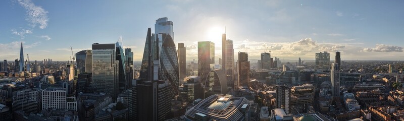 London City Skyline Panorama at Golden Hour © Tom