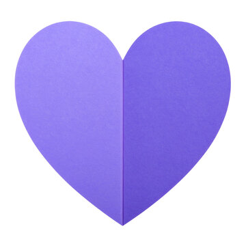 A beautifully crafted vibrant purple paper heart, meticulously folded down the center, symbolizing love, romance, and affection, perfect for digital designs, valentine's day, or heartfelt messages&nbsp;
