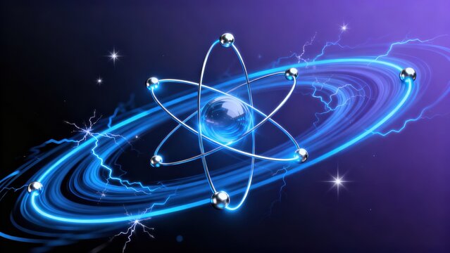 Atomic structure with orbiting electrons