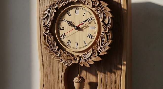 antique clock on wooden wall