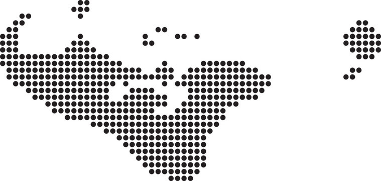 Tongatapu Dotted Map Minimalist Black Dots Silhouette Country Geography Graphic Element