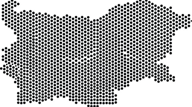Bulgaria Dotted Map Minimalist Black Dots Silhouette Country Geography Graphic Element