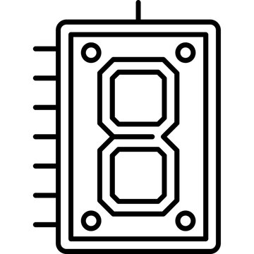 Seven Segment Display Outline Icon