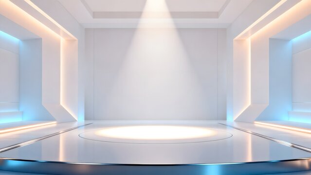 Modern minimalist stage with lighting