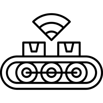 AI Sorting Machine Outline Icon