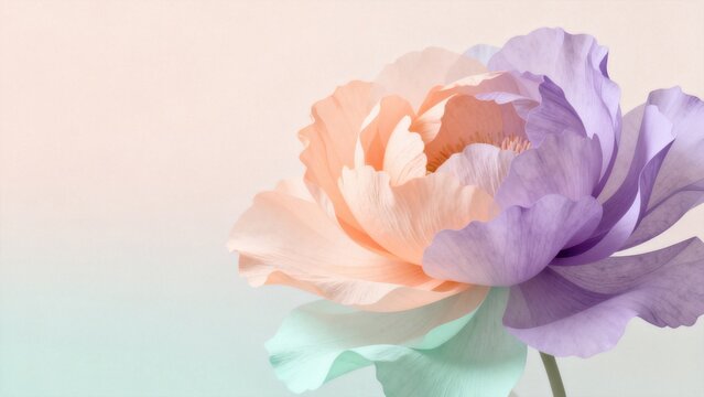 Colorful paper flower on gradient background